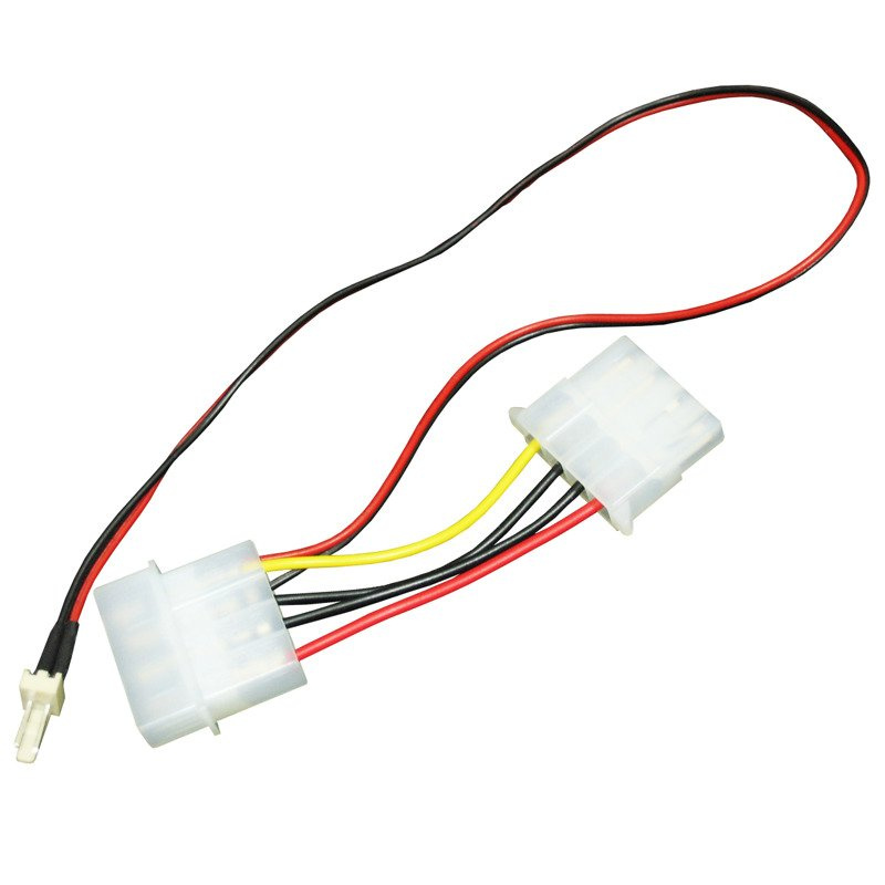 AABCOOLING AAB C16 adapter – átmenő Molex 4 tűs csatlakozó 2 tűs ventilátorkábellel