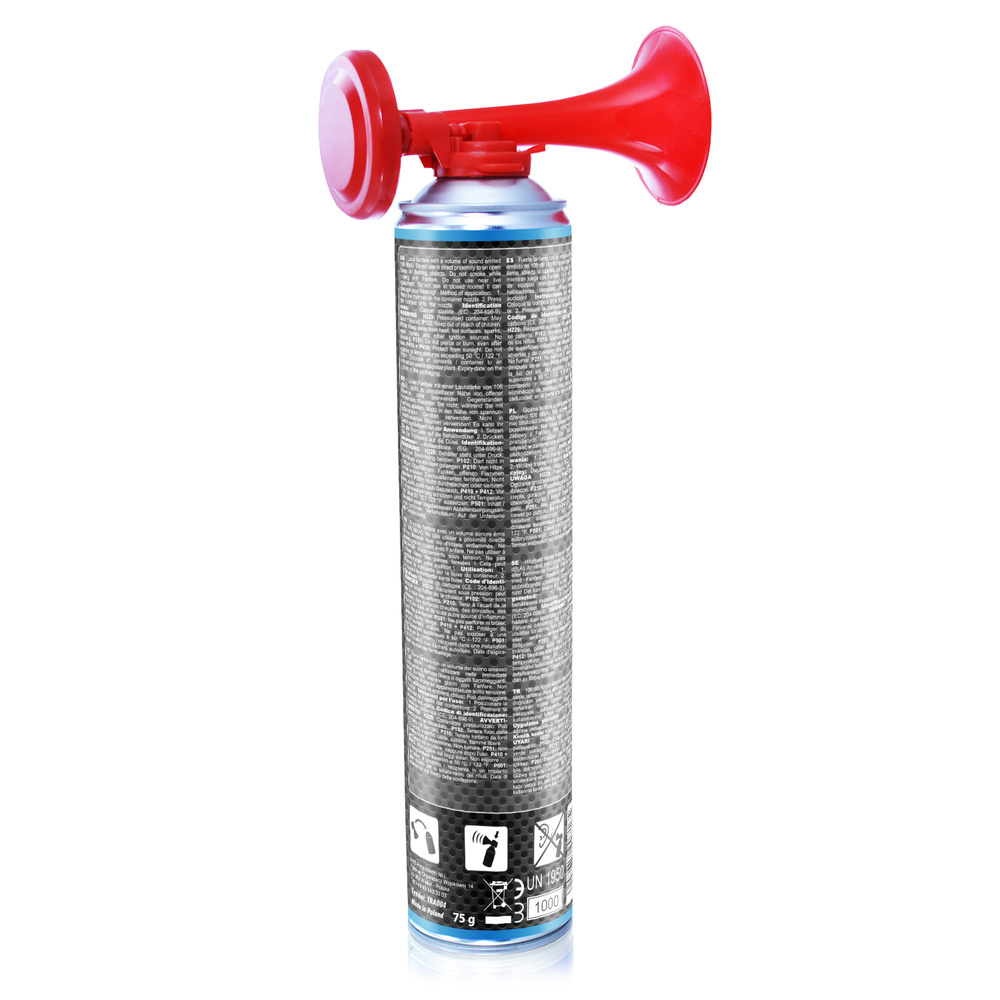 AAB Signal Horn - Loud Air Horn 106 dB(A), Gas Horn Football with  Non-flammable Gas, Up to 320 Short Beeps, Air Horn, Vuvuzela, Compressed  Air